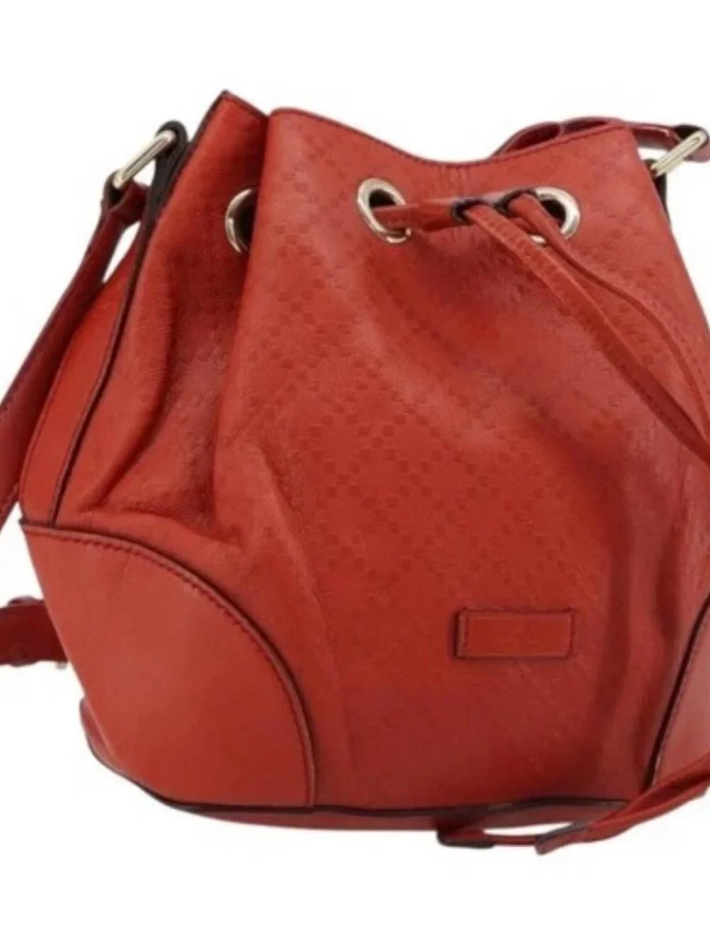 GUCCI Diamante Shoulder Bag Leather Red Gold 354229 Auth 181220